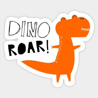 Cute Orange Dinosaur Dino Roar Kawaii Sticker